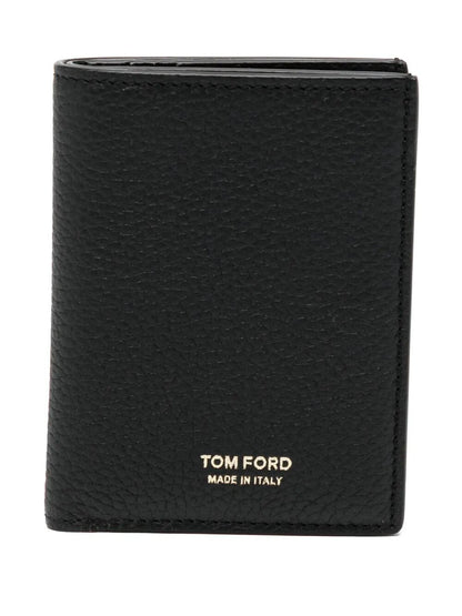 TOM FORD Mini Grained Leather Folding Card Holder