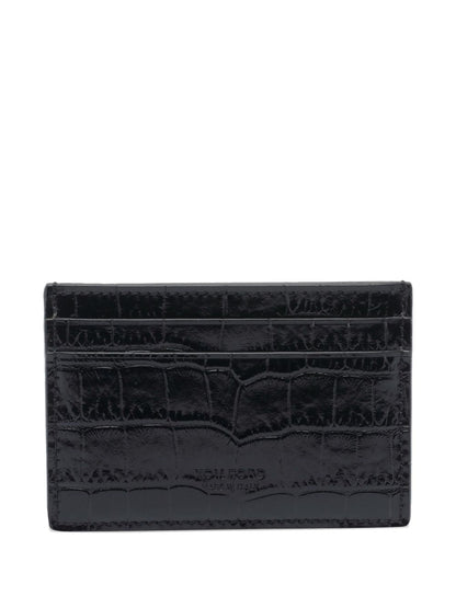 TOM FORD Crocodile-Print Leather Mini Card Holder