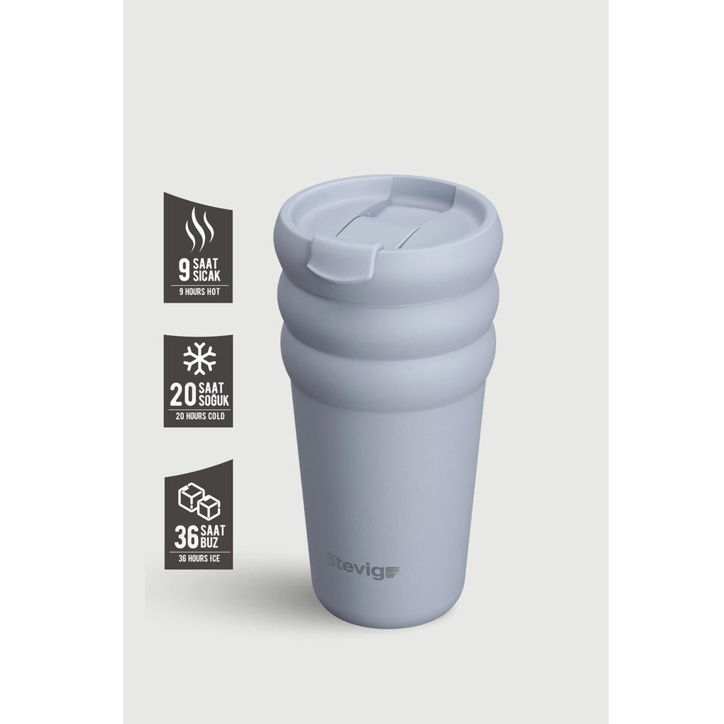 Stevig Bubble Stainless Steel Thermos in Zen Blue 600 ml