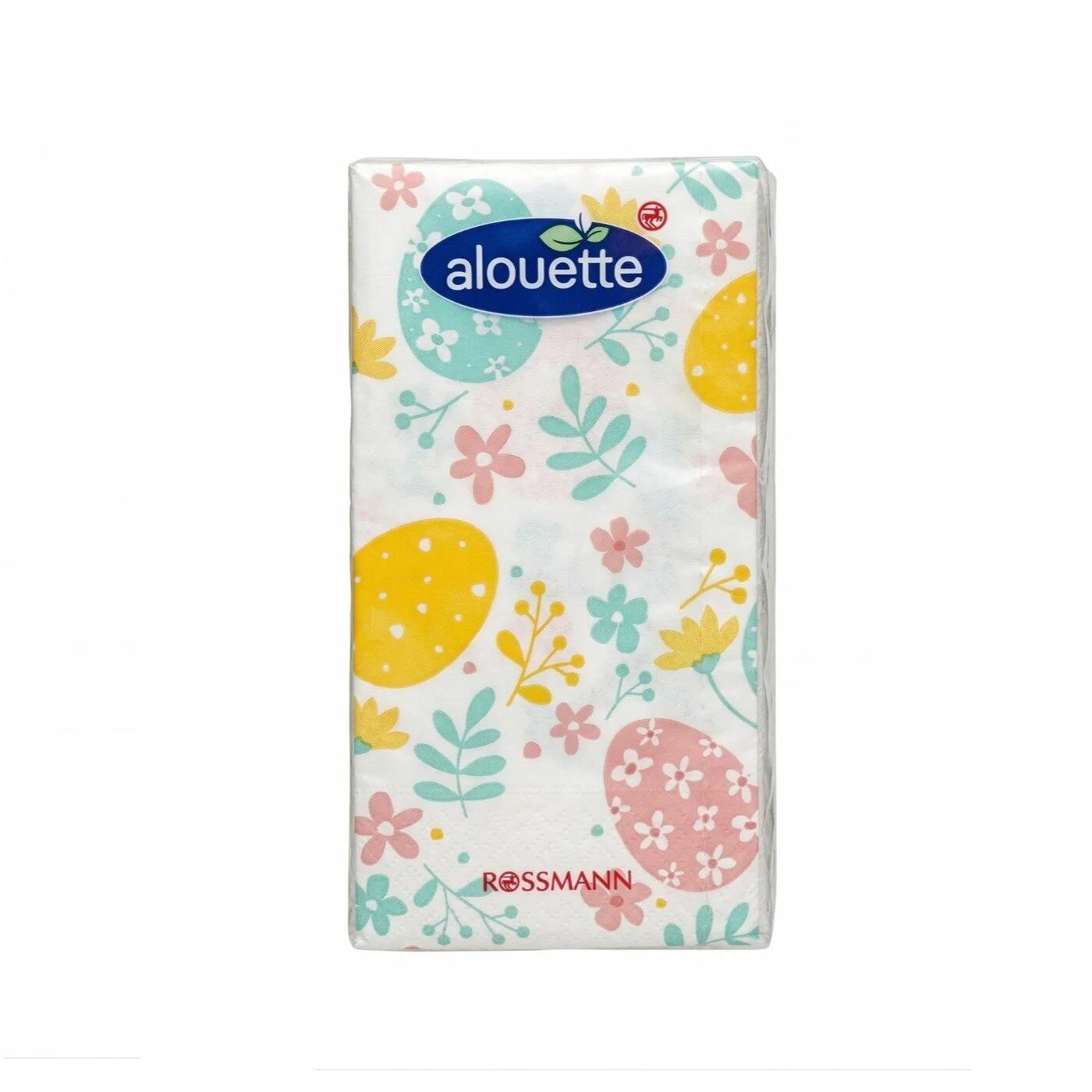 Alouette Spring Bistro Napkins Egg &amp; Flower Design 16 Pack