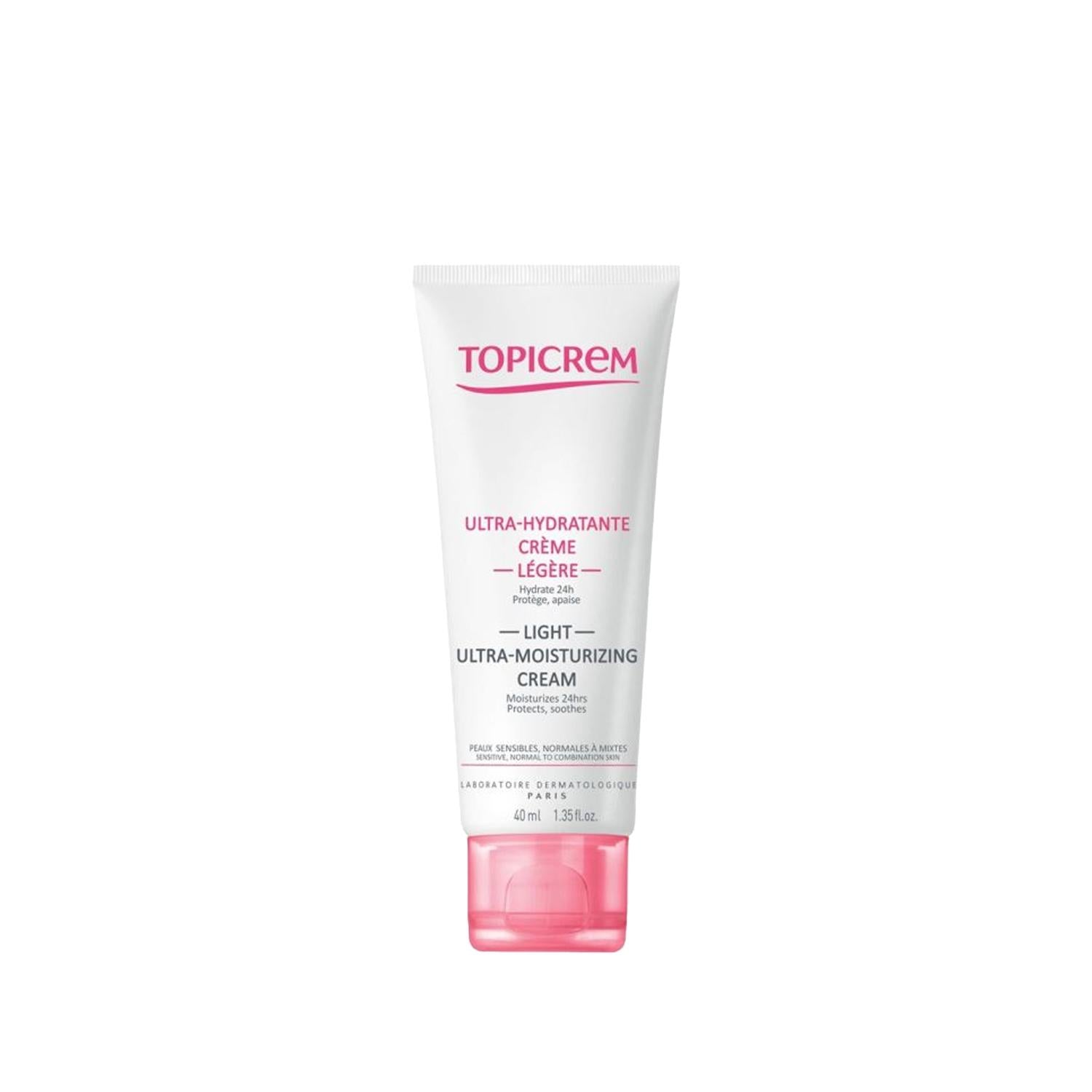 Topicrem Hydra+ Radiance Light Ultra Moisturizing Cream for Dry &amp; Sensitive Skin - 40ml