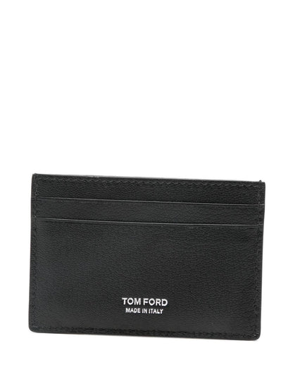 TOM FORD Mini Logo-Print Leather Cardholder