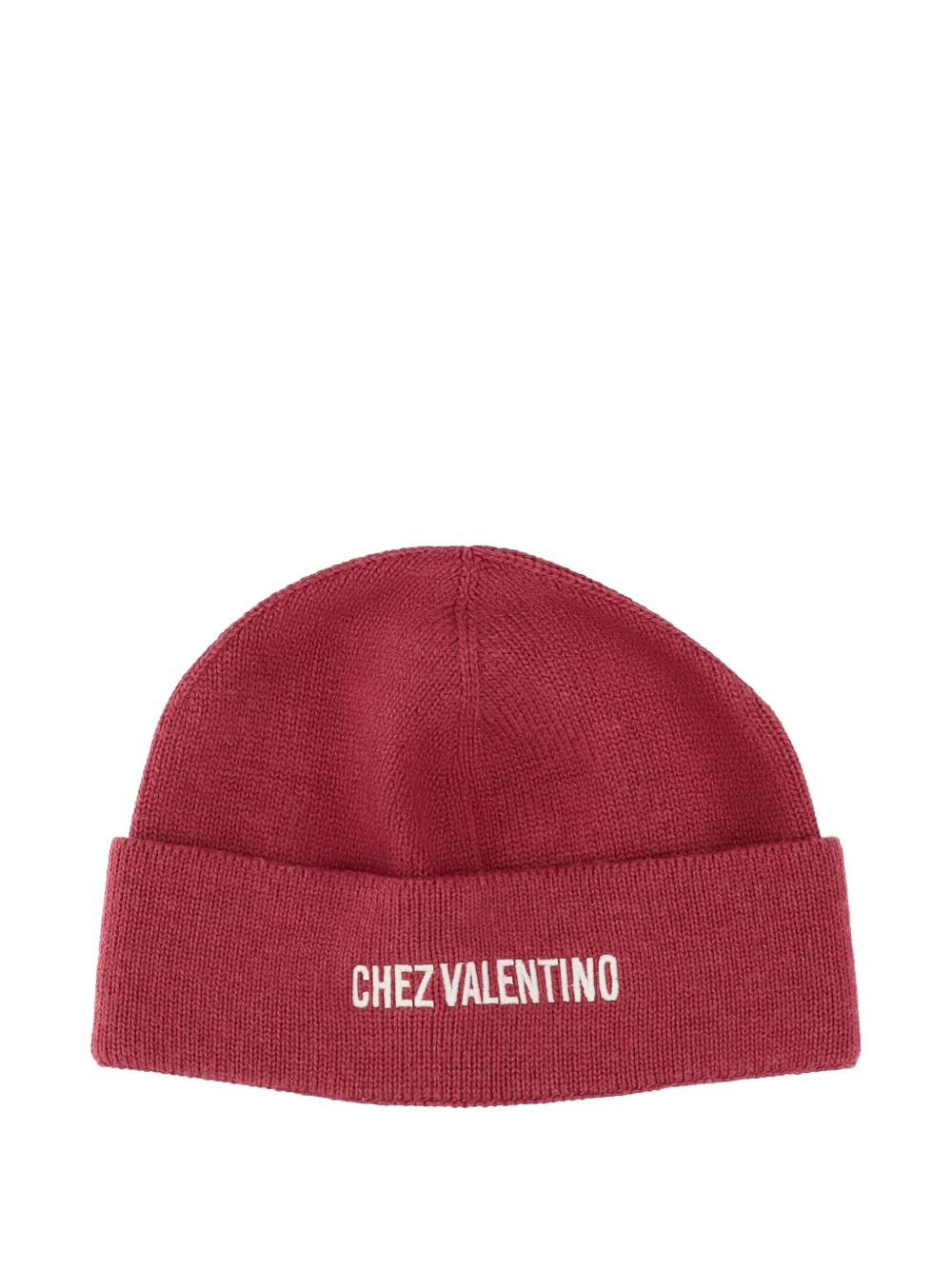 VALENTINO GARAVANI Ribbed Knit Cotton and Wool Beanie with Folded Cuff - Men&