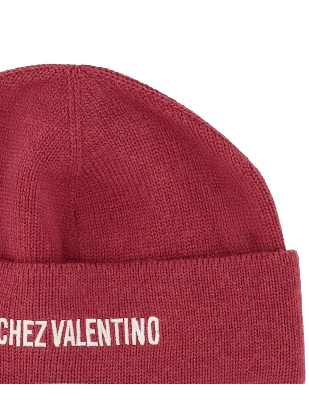 VALENTINO GARAVANI Ribbed Knit Cotton and Wool Beanie with Folded Cuff - Men&
