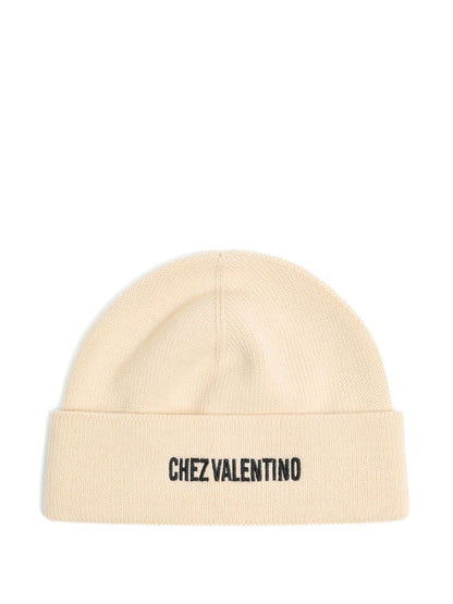 VALENTINO GARAVANI Ribbed Knit Beanie with Turn Up Brim