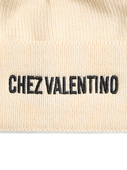 VALENTINO GARAVANI Ribbed Knit Beanie with Turn Up Brim