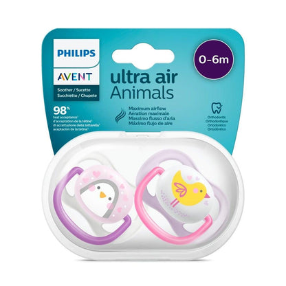 Philips Avent Ultra Air Animals Baby Pacifier 0-6m - Soft, Sterilizable, Comfort Pacifier for Newborns