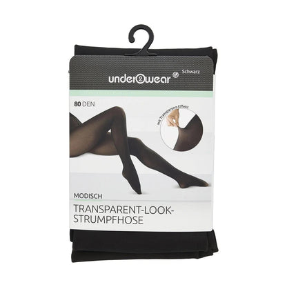 Underwear 80 Denier Sheer Look Tights in Black Size M