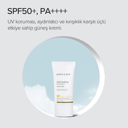 Mary &amp; May Vegan Cica Sun Cream SPF 50+ PA++++ 50ml