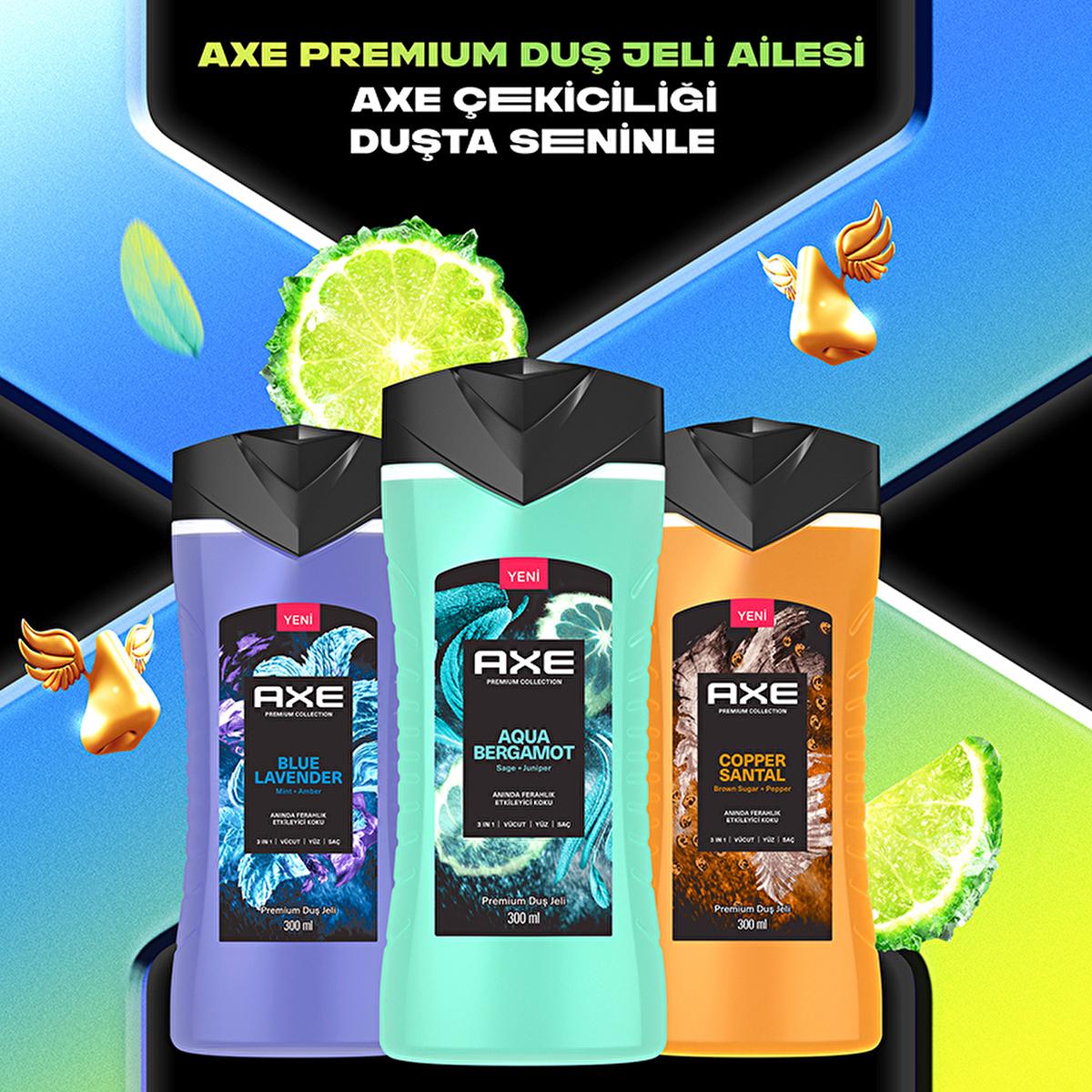 Axe Premium Collection Aqua Bergamot 3 in 1 Shower Gel - Refreshing Body, Hair &amp; Face Cleanser for Men | 300 ml
