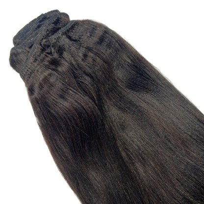 Yaki Straight Clip-In 100% Human Hair  Extensions