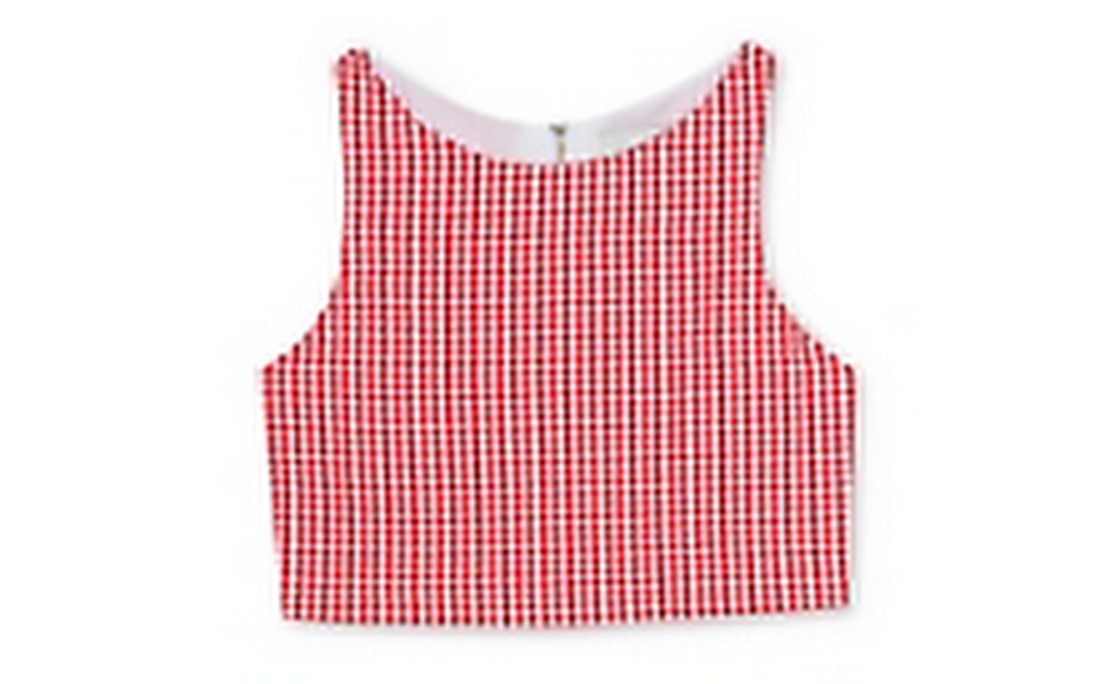 Rare Editions Girls Red Gingham Seersucker Top, Size 7