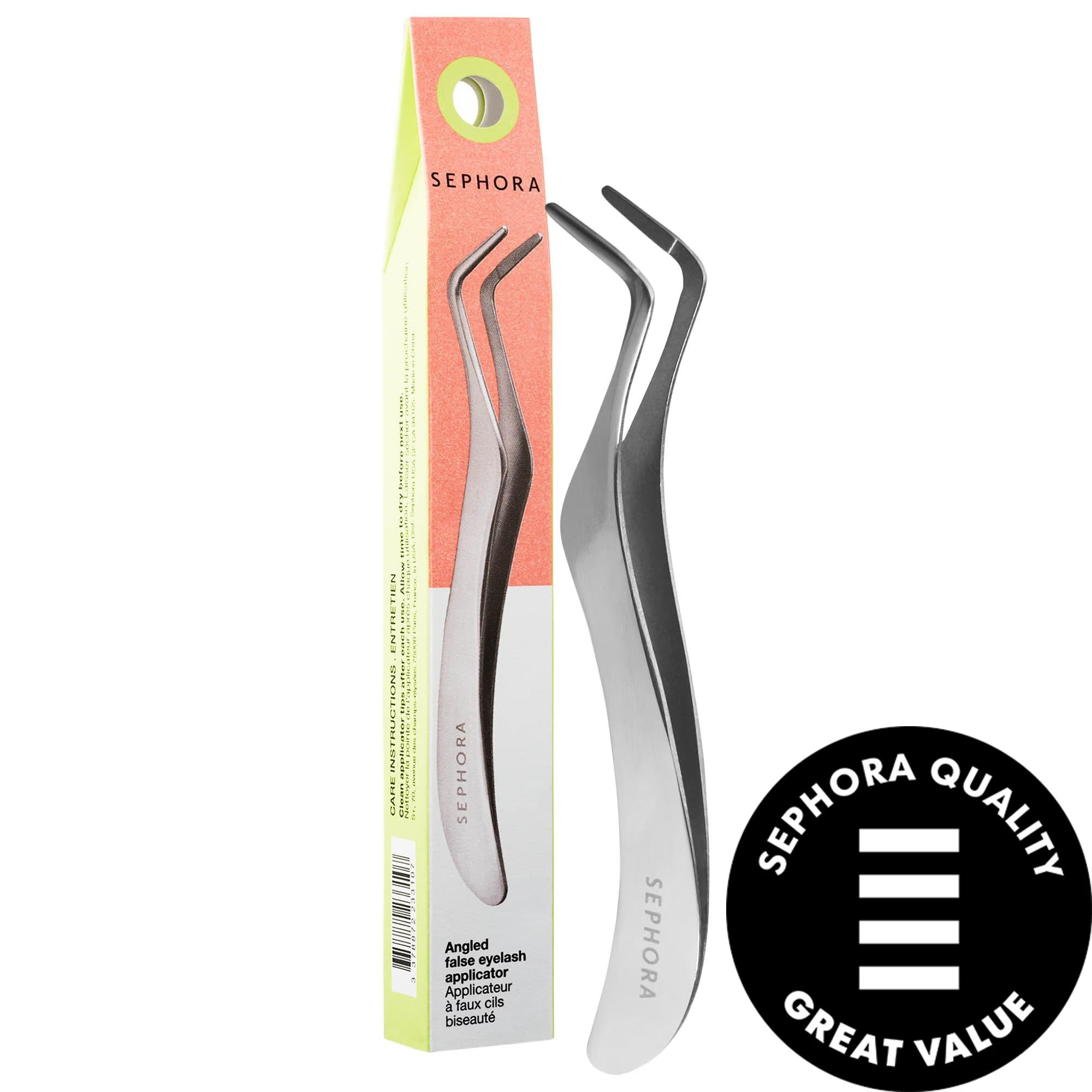 Angled False Eyelash Applicator: Achieve Natural Lash Line with Stainless Steel Tool for Easy &amp; Precise Makeup Application