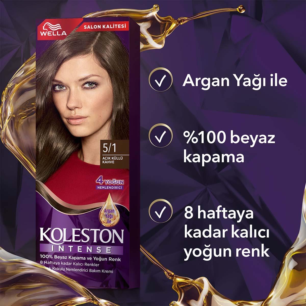 Wella Koleston Intense Hair Dye - 100% Grey Coverage, Long-Lasting Color with Argan Oil