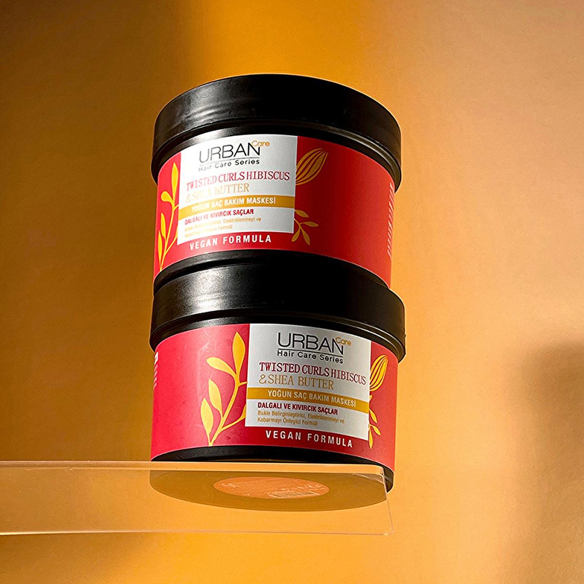Urban Care Hibiscus &amp; Shea Butter Hair Care Mask for Curly &amp; Wavy Hair - Vegan, Paraben-Free, Nourishing &amp; Moisturizing