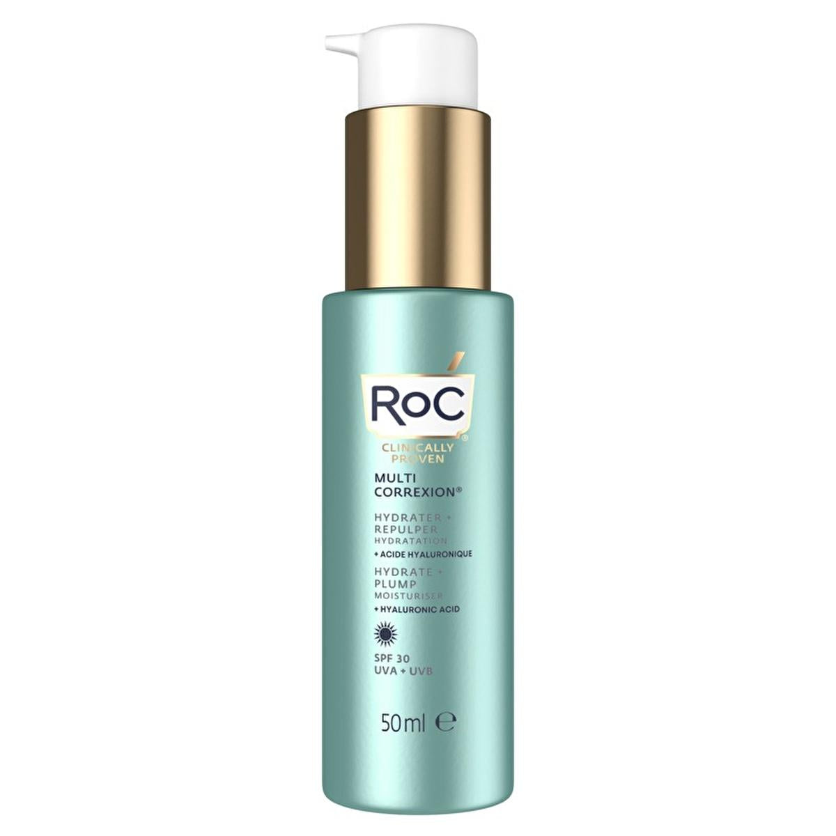 Roc SPF 30 Hyaluronic Acid Facial Moisturizer: 72-Hour Hydration &amp; Anti-Aging Sunscreen for All Skin Tones
