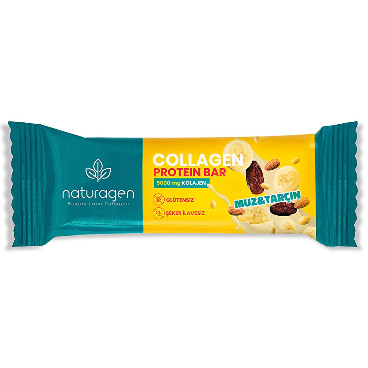 Naturagen Collagen Protein Bar, Gluten-Free, Sugar-Free, Natural Snack - Supports Skin, Hair &amp; Joint Health