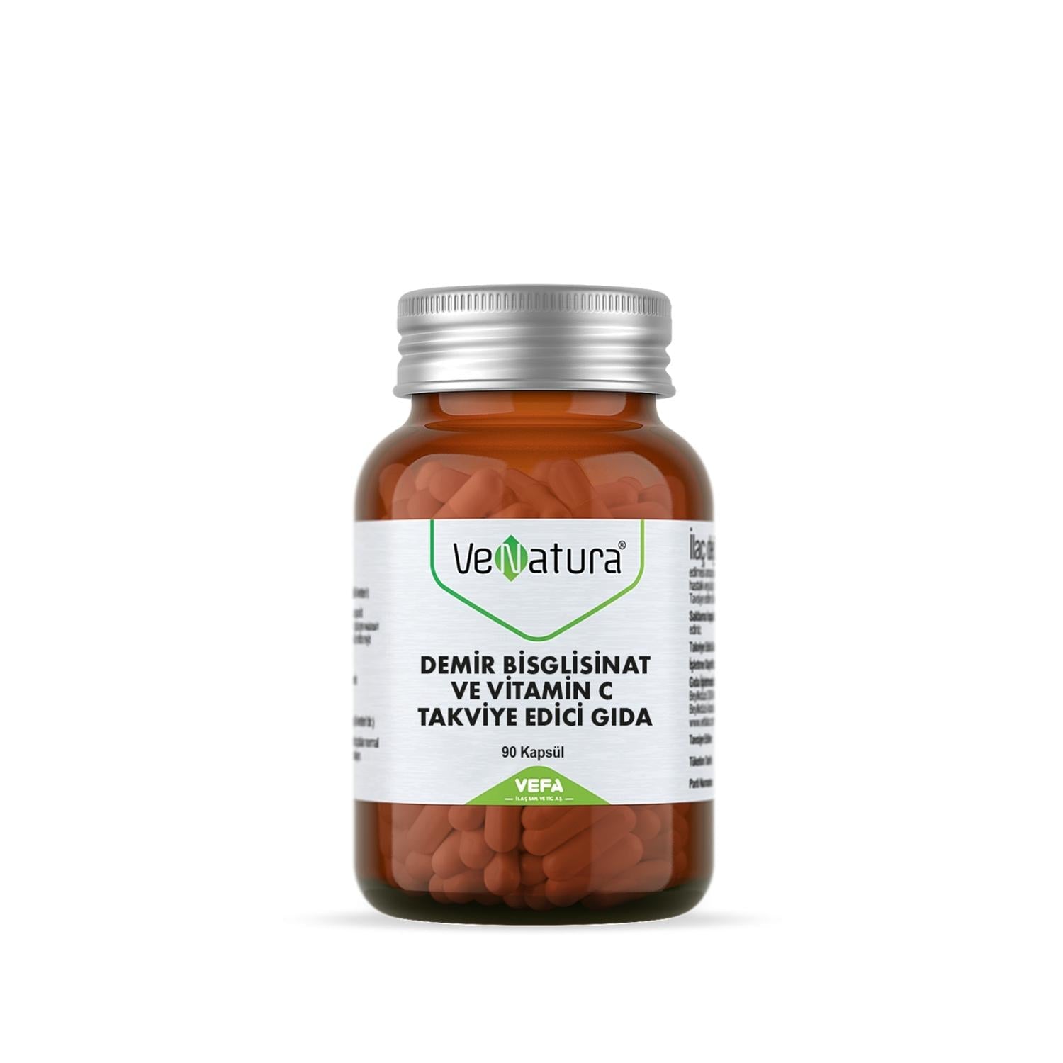VeNatura Iron Supplement with Vitamin C - 90 Capsules for Healthy Iron Levels &amp; Immune Support