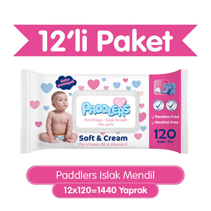 Paddlers Baby Wet Wipes - Soft, Gentle, and Convenient Hygiene for Infants - 120 Packs of 12