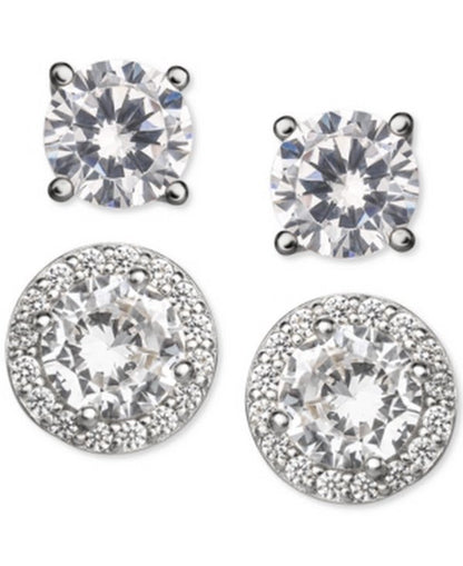 Giani Bernini 2-PC. Set Cubic Zirconia Solitaire &amp; Halo Stud Earrings in Sterlin