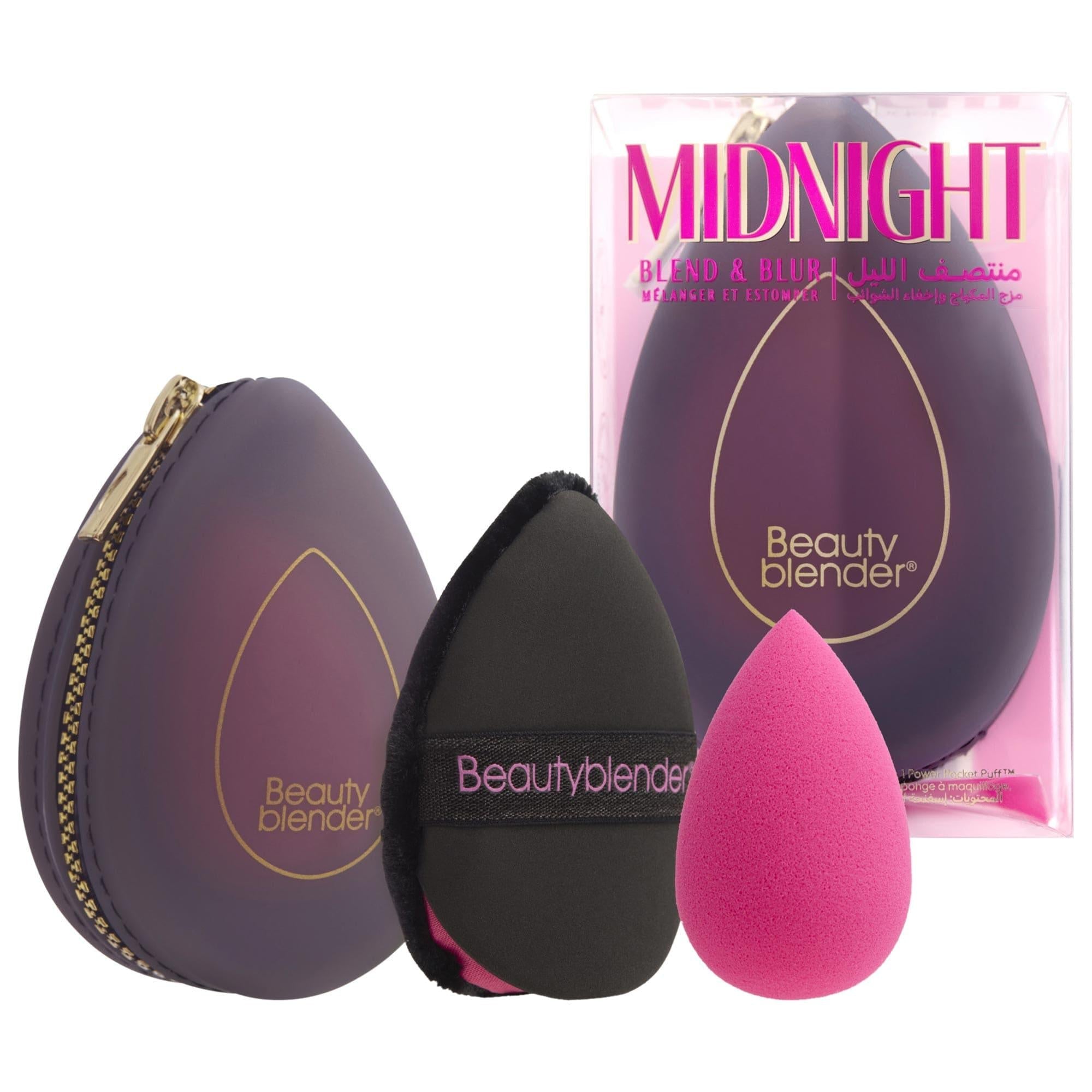 Beautyblender Midnight Blend &amp; Blur Set: Flawless Makeup Application with Original Sponge, Power Pocket Puff &amp; Travel Case | Vegan &amp; Cruelty-Free