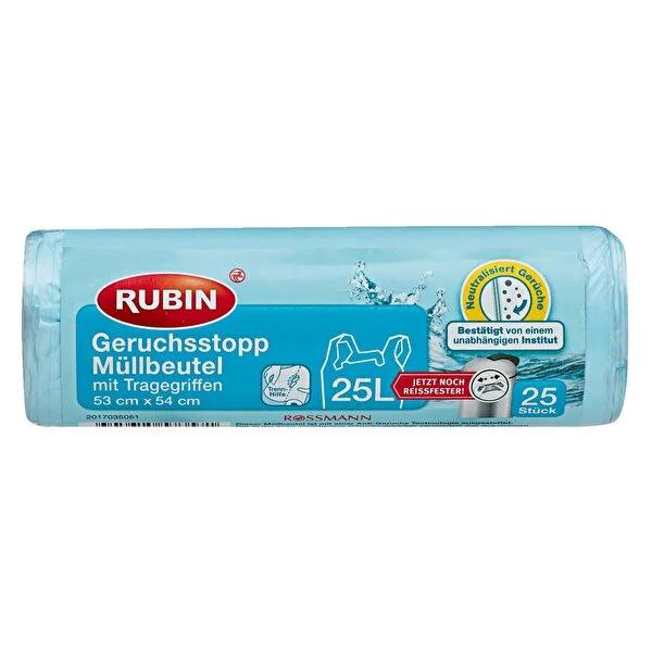 Rubin Trash Bags - 25L Odor-Trapping, Durable &amp; Hygienic - 25 Count