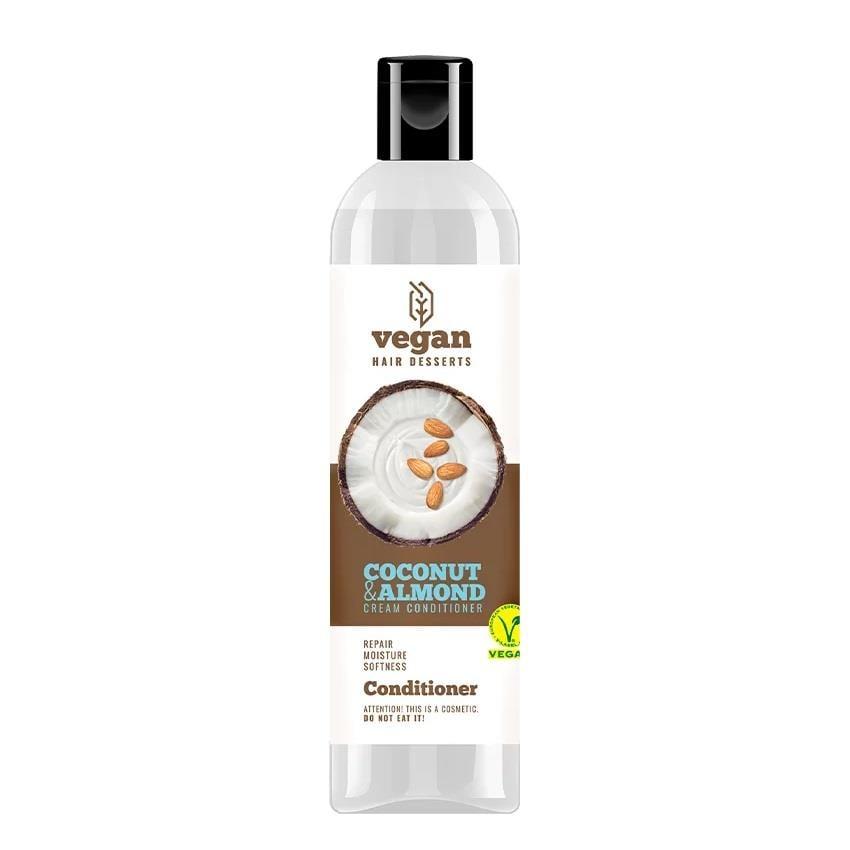 Vegan Hair Dessert: Coconut &amp; Almond Cream Conditioner - Deeply Moisturizes, Repairs Dry &amp; Damaged Hair - Natural Vegan Hair Care
