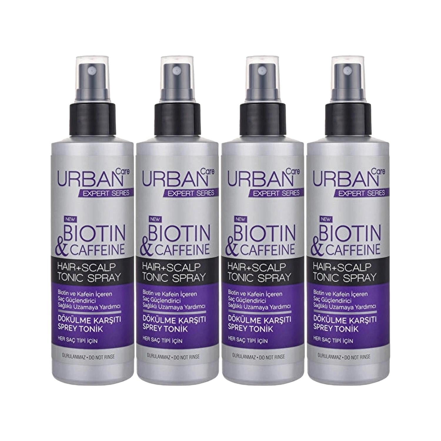 URBAN Care Expert Biotin &amp; Caffeine Hair Tonic - Anti-Hair Loss, Nourishing, 200ml, 4 Units
