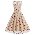 Valentines dresses for women tulle heart print party dress in apricot with sheer mesh and red heart prints.