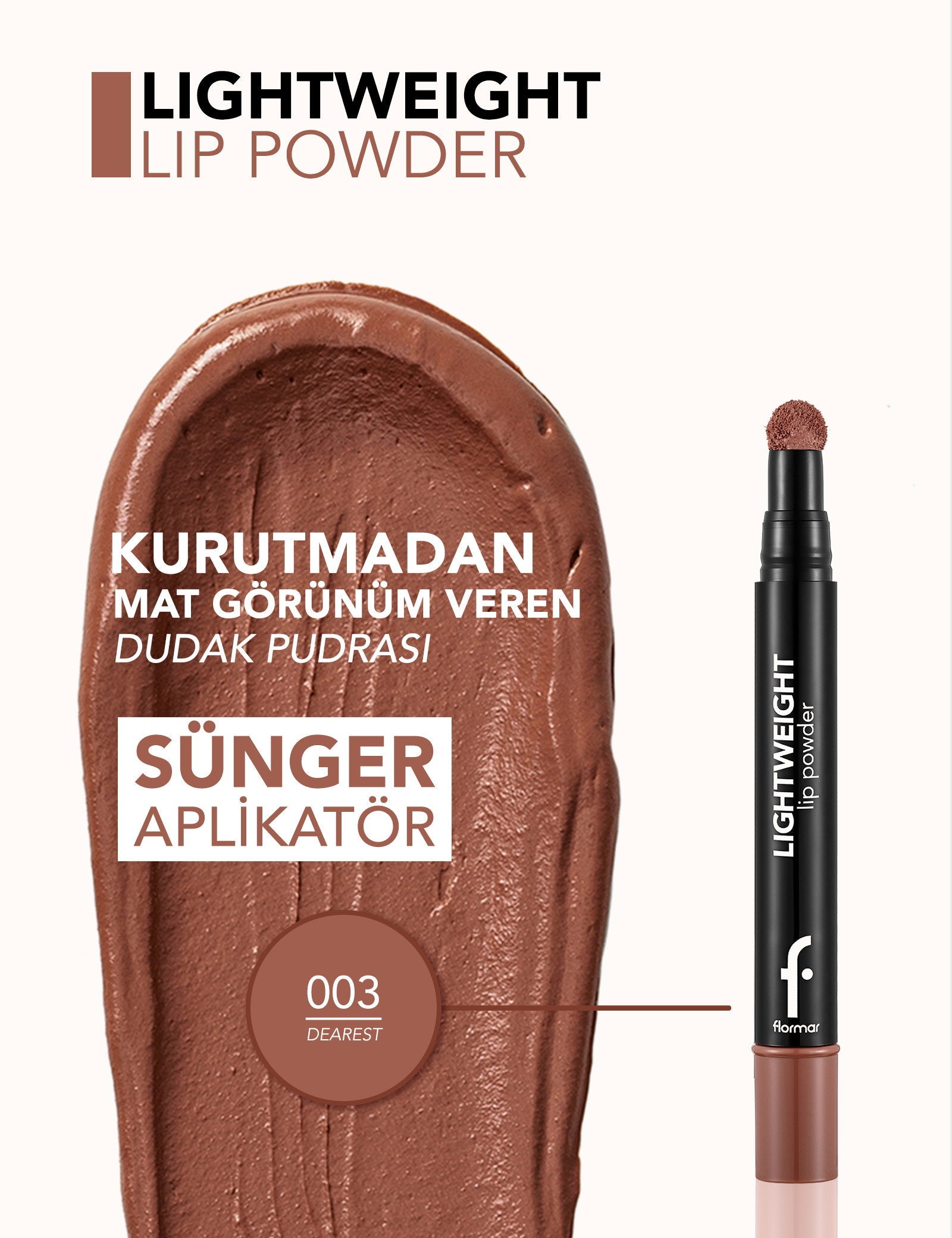 Flormar Lightweight Matte Lip Powder with Shea Butter