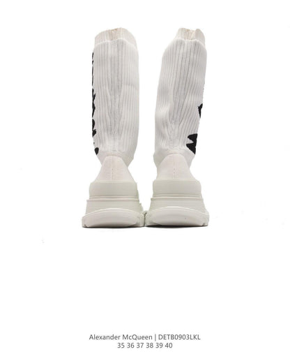 Alexander McQueen Graffiti Knit Tread Slick Boot