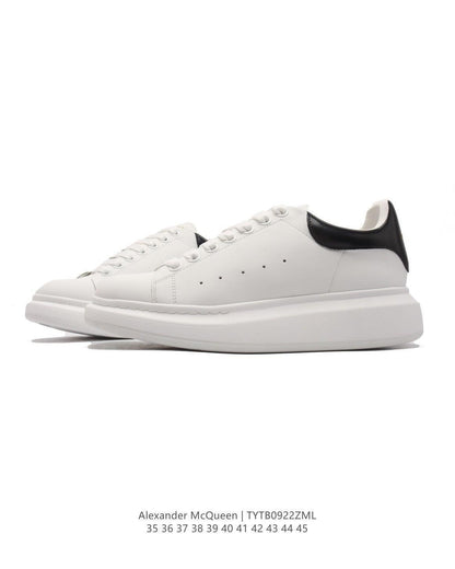 Alexander McQueen Oversized Sneakers - White &amp; Black Leather