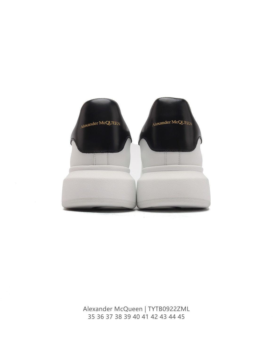 Alexander McQueen Oversized Sneakers - White &amp; Black Leather