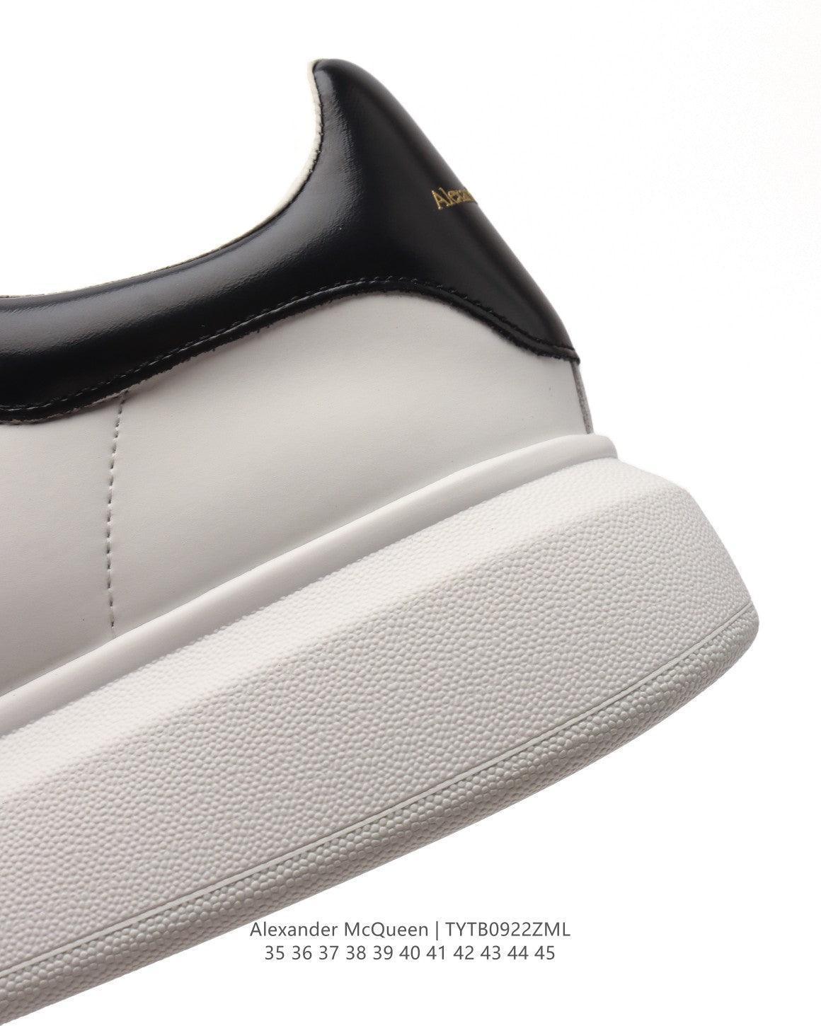 Alexander McQueen Oversized Sneakers - White &amp; Black Leather