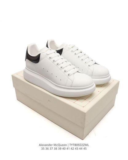 Alexander McQueen Oversized Sneakers - White &amp; Black Leather