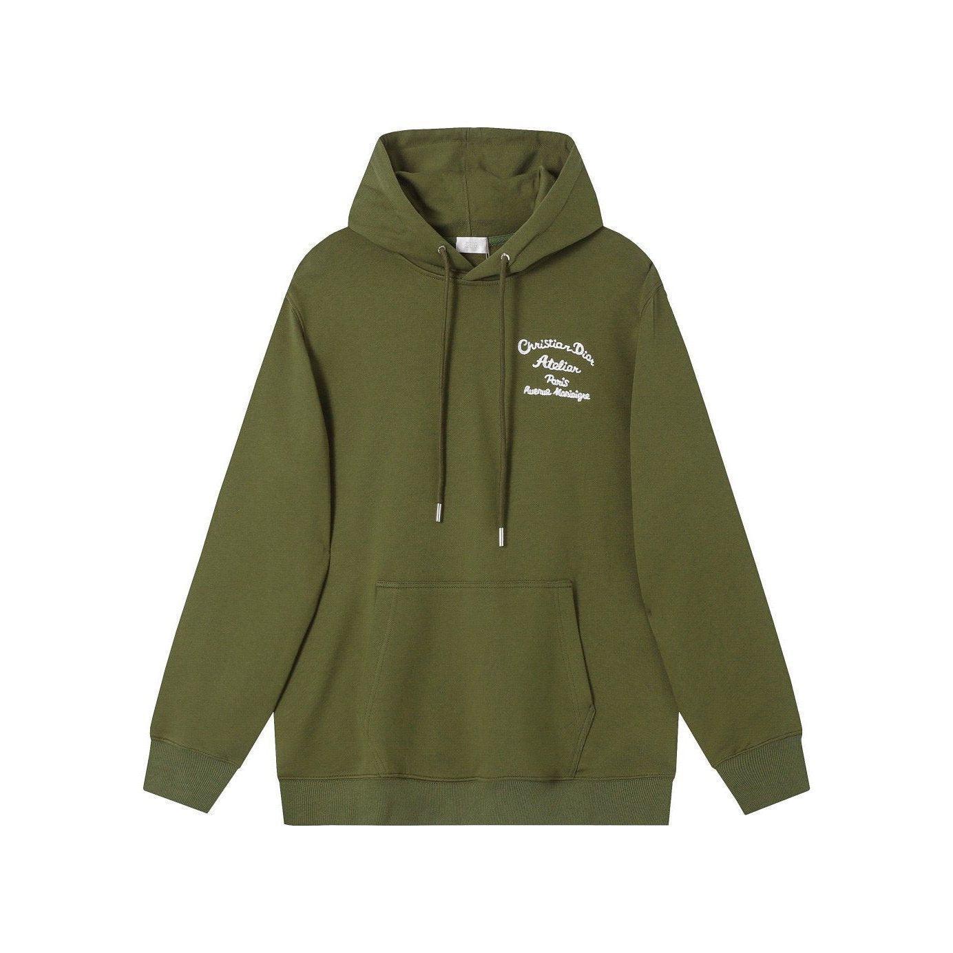 Dior Hoodie Workshop Embroidered Logo Kangaroo &