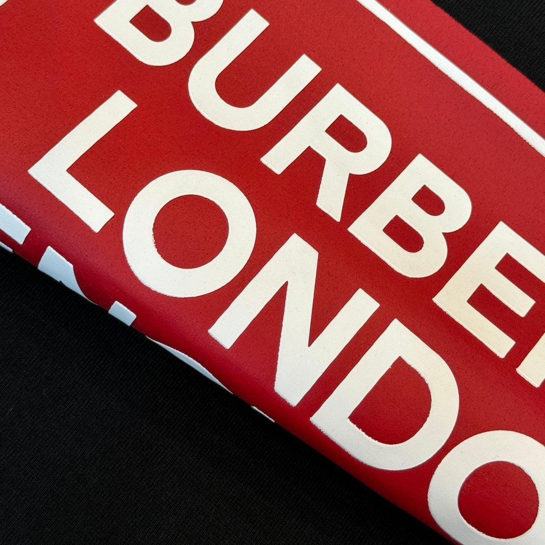 Burberry Black &amp; Red T-Shirt Without Collar