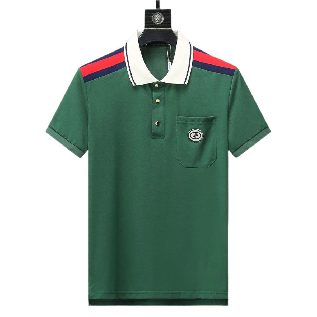Gucci Green T-shirt with Collar – Luxury Cotton Tee for Men