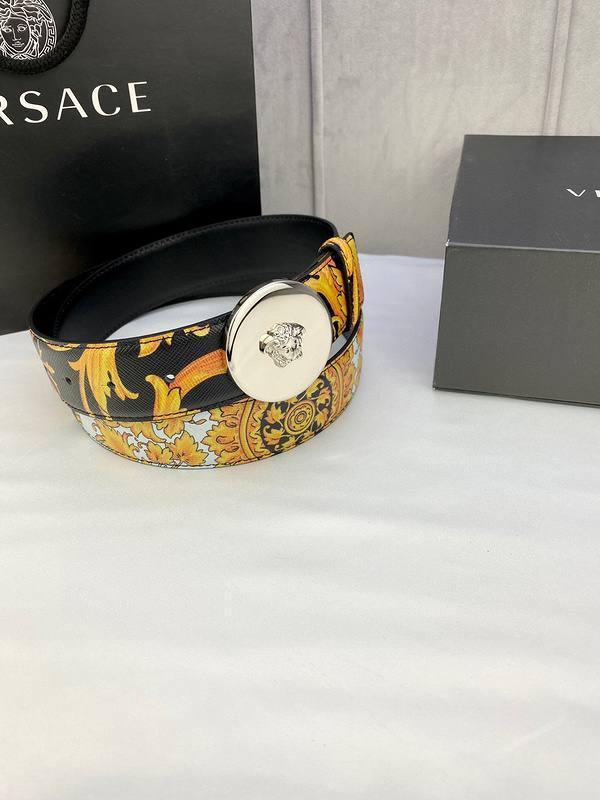 Versace MEDUSA BIGGIE ENAMEL LEATHER BELT