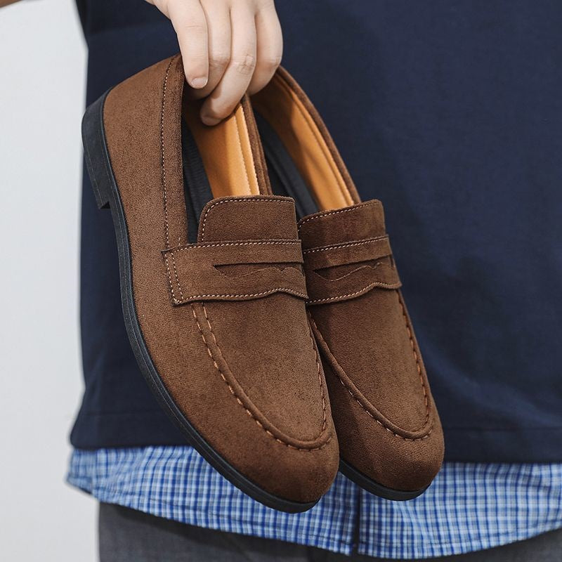 Mens Suede Slip-On Loafers