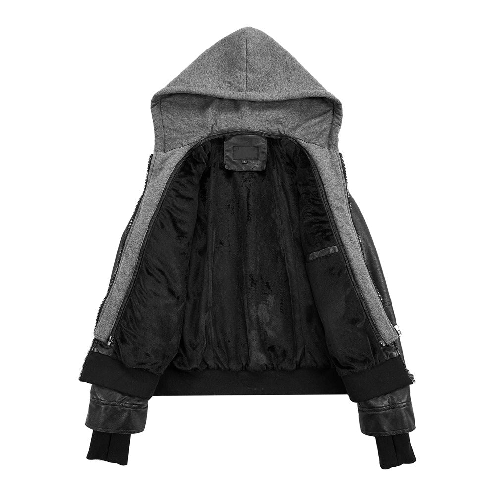 Womens Fleece Lined Leather Jacket