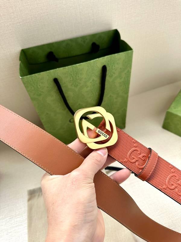 GUCCI Embellished coated-canvas and leather belt &