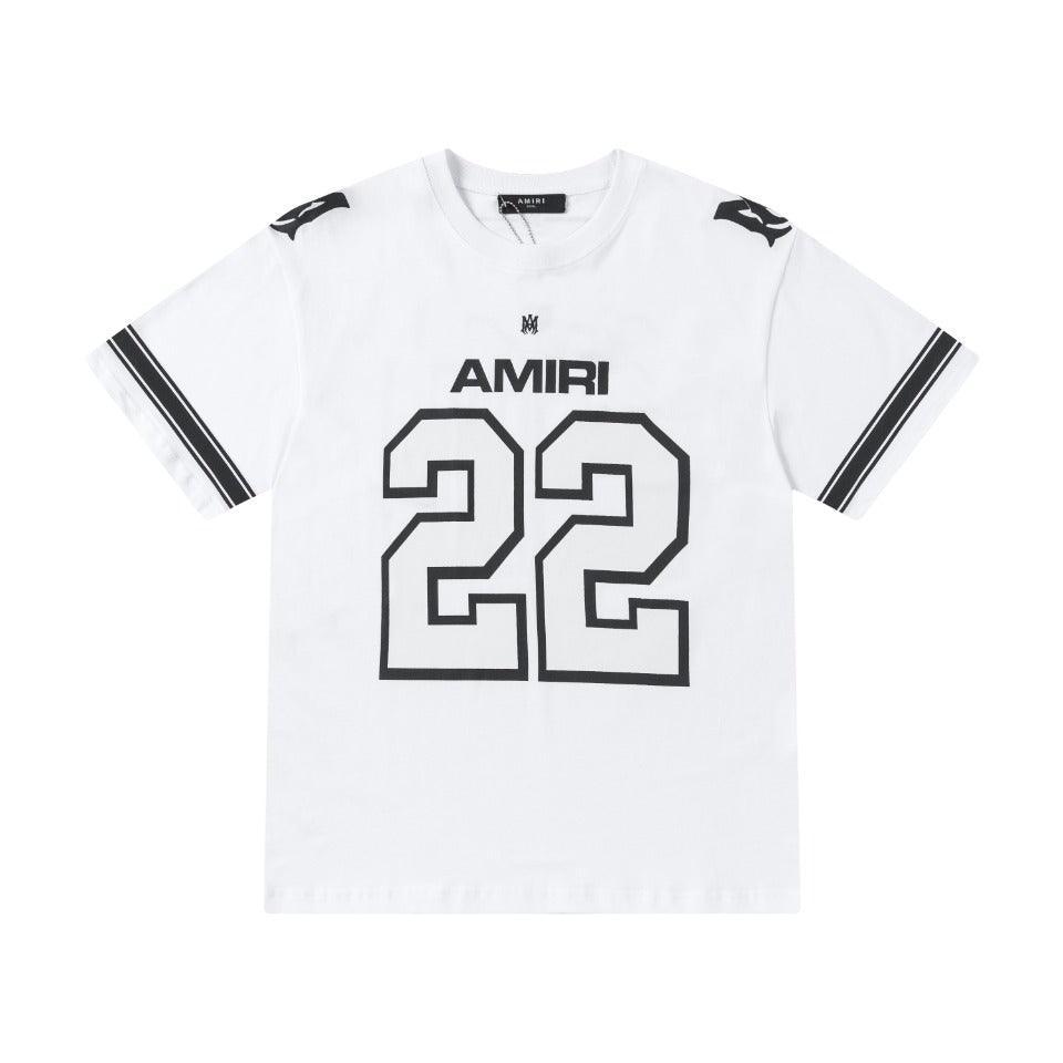 Amiri 22 White &amp; Black T-Shirt Without Collar