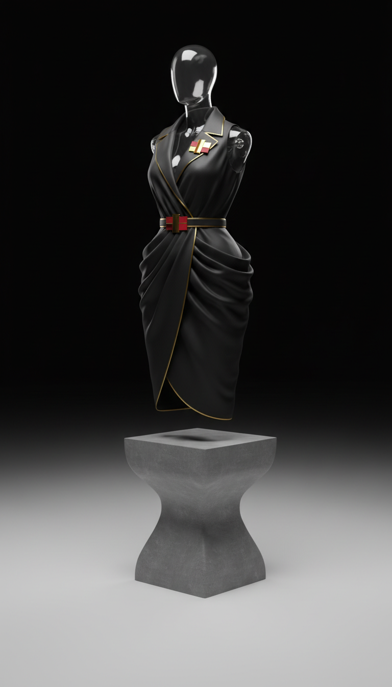 Onyx Structured Silk Dress
