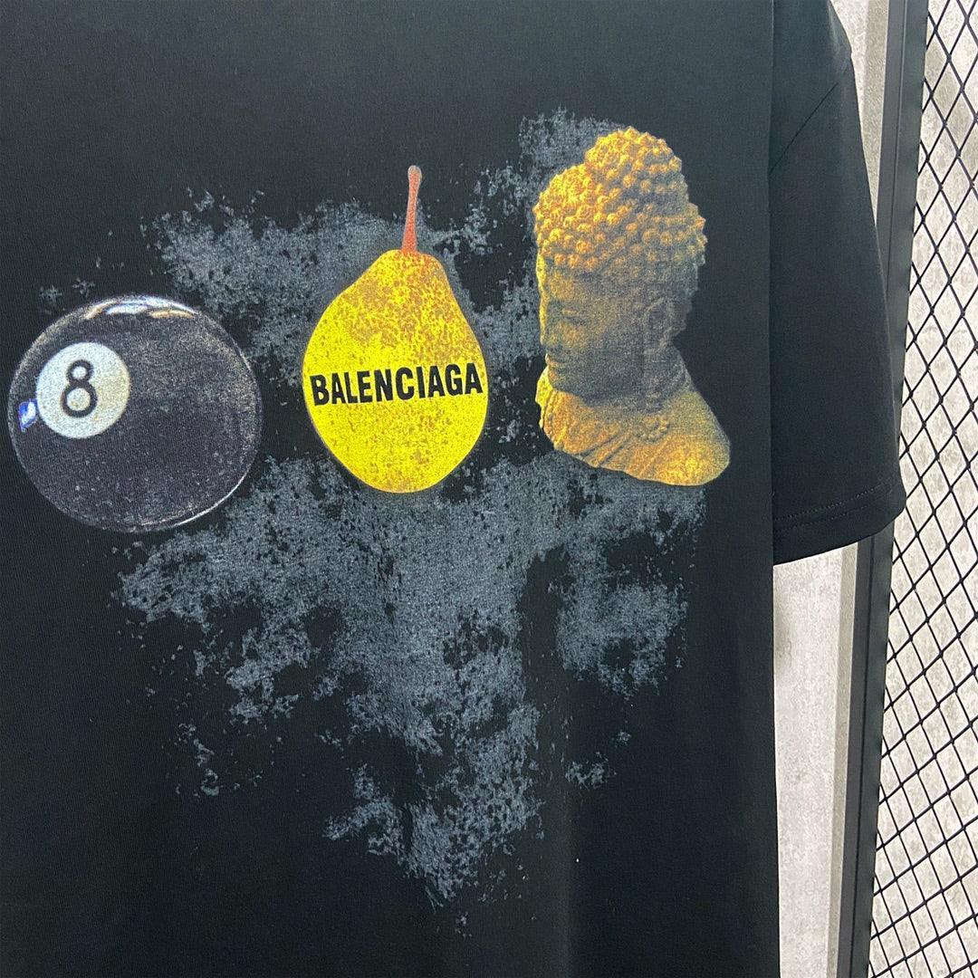Balenciaga Black T-Shirt Without Collar