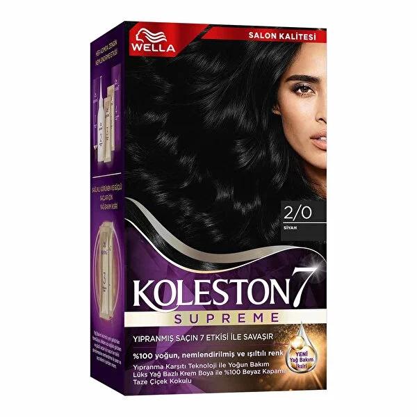 Koleston Wella Supreme: Intense Black Hair Dye Kit - 100% Gray Coverage, Long Lasting Color &amp; Hair Repair