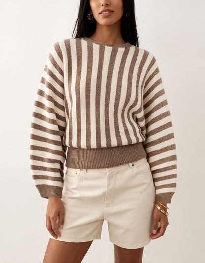 Striped Knitted Pullover Sweater