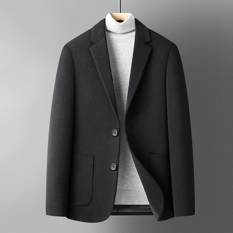 Autumn And Winter Solid Color Short Wool Woolen Men&