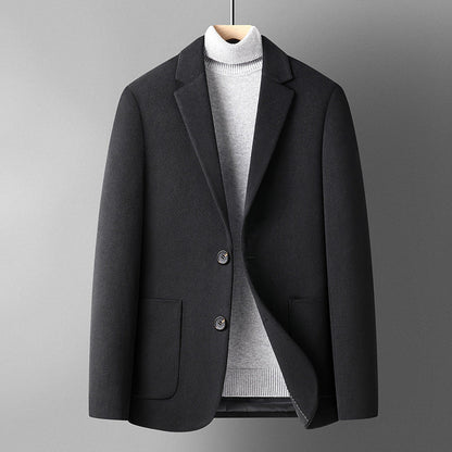 Autumn And Winter Solid Color Short Wool Woolen Men&