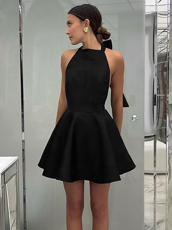 Vintage Satin Halter Neck Dress